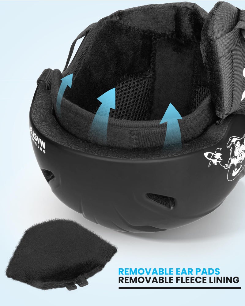 OutdoorMaster Anoa Kids Ski Helmet - Snowboard Helmet for Children - Adjustable Snow Helmet, Certified Snow Sports Helmet for Boys, Girls & Youth - Black, XS - Image 5