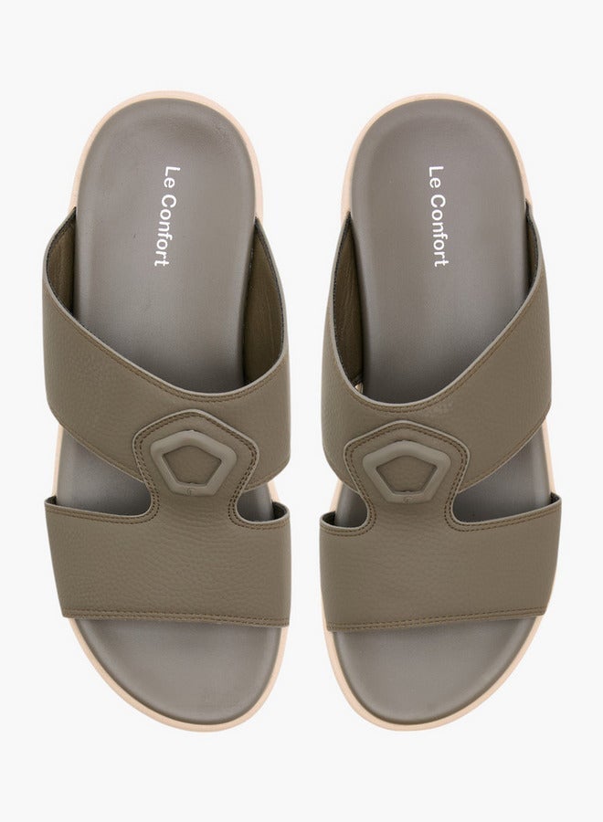 لو كونفورت صنادل رجالي بنقوش جلد بحزام متقاطع سهل الارتداء - Image 2