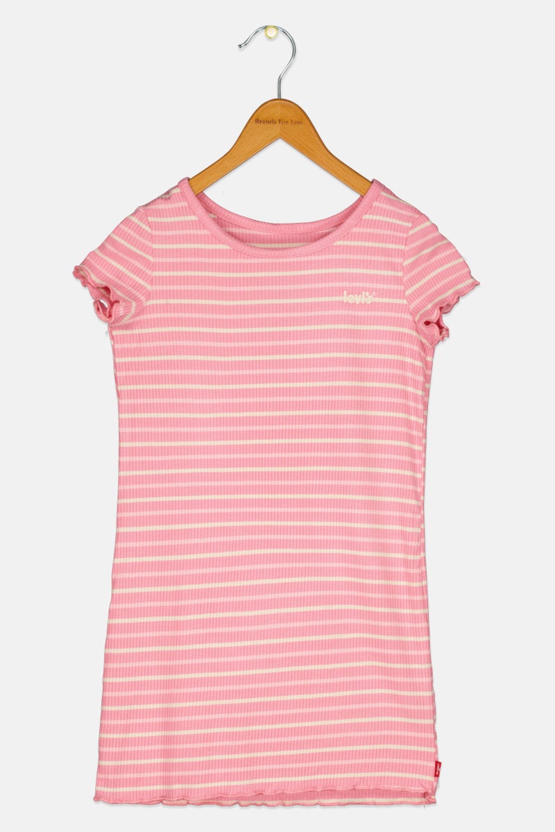 Levi's فستان قصير الأكمام للفتيات، مخطط، متعدد الألوان - Image 2