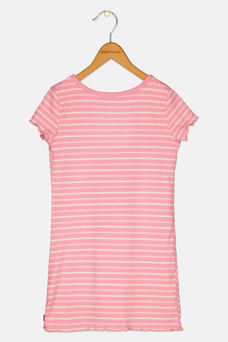 Levi's فستان قصير الأكمام للفتيات، مخطط، متعدد الألوان - Image 3