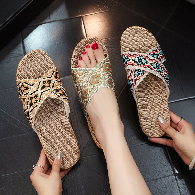 Linen Slippers for Summer, Breathable, Non-Slip, Unisex - Image 3