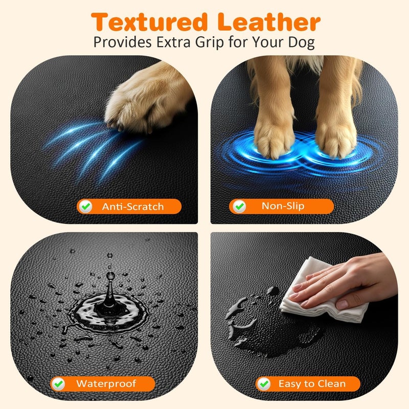 URPOWER Multiple design variants Large Dog Backseat Extender for Extended Cab Trucks - Hard Bottom PU Leather Dog Car Seat Cover for Back Seat, Waterproof Dog Hammock Pet Rear Seat Protector Holds 400lbs for F150 SuperCab Reliable durability - Image 3