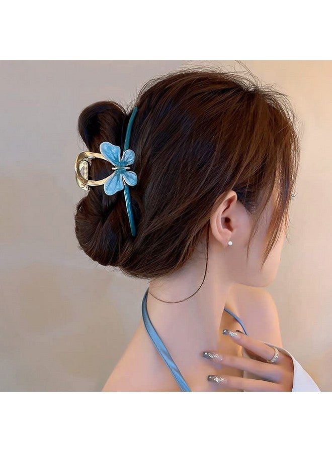 Ash & Roh Butterfly Hair Claw Clips for Women Non-Slip Strong Metal Butterfly Sparkly Hold Hair Jaw Clips Cute Hair Claws Big Butterfly Cute Hair Clips Headwear Gifts. (WINTER BLUE) - Image 1