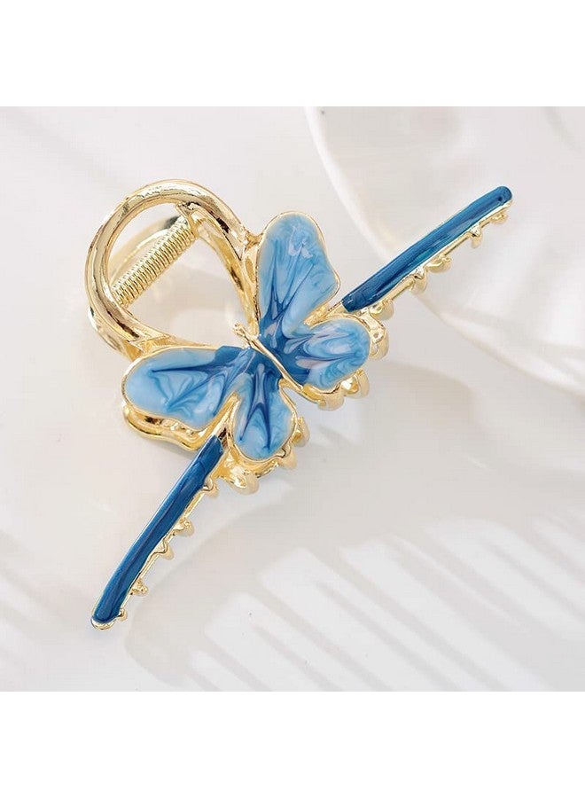 Ash & Roh Butterfly Hair Claw Clips for Women Non-Slip Strong Metal Butterfly Sparkly Hold Hair Jaw Clips Cute Hair Claws Big Butterfly Cute Hair Clips Headwear Gifts. (WINTER BLUE) - Image 3