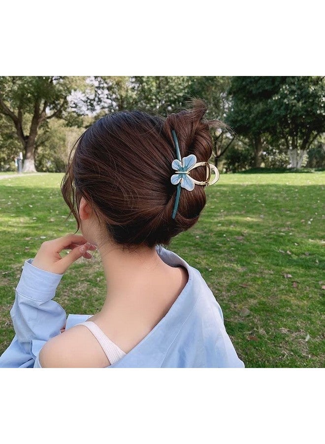Ash & Roh Butterfly Hair Claw Clips for Women Non-Slip Strong Metal Butterfly Sparkly Hold Hair Jaw Clips Cute Hair Claws Big Butterfly Cute Hair Clips Headwear Gifts. (WINTER BLUE) - Image 5