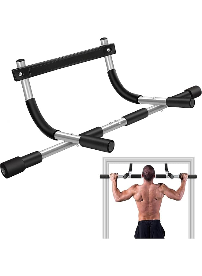 X spring Pull Up Bar for Doorway Max Capacity 440 lbs Chin Up Bar Portable Upper Body Fitness Workout Bar Door Workout Bar with Foam Grips Indoor Pullup Bars Fitness Trainer for Home - Image 1