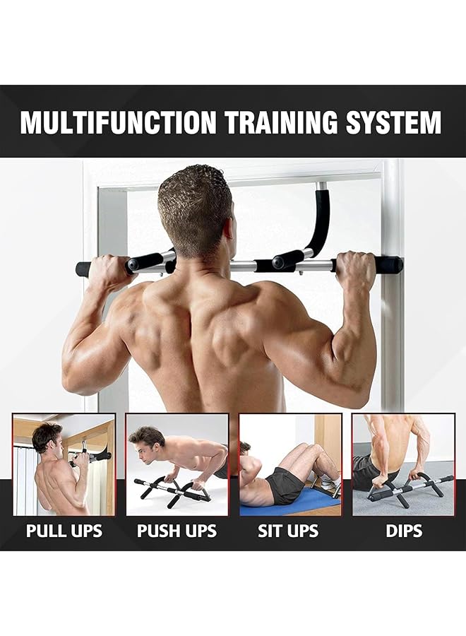 X spring Pull Up Bar for Doorway Max Capacity 440 lbs Chin Up Bar Portable Upper Body Fitness Workout Bar Door Workout Bar with Foam Grips Indoor Pullup Bars Fitness Trainer for Home - Image 5