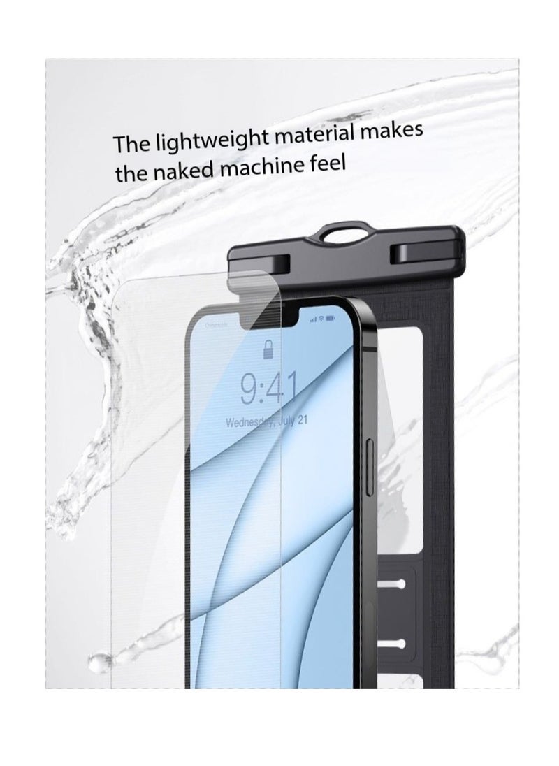CityRiya-Long 2Pcs Waterproof Phone Pouch Set,Touch-Sensitive Underwater Dry Bag, IPX8 Certified Universal Phone Protector for Phones up to 7.2'' - Perfect for Swimming, Diving, Beach, Hot Spring, Water Park, Cruise, Snorkeling, Boating, Rafting & Water Sports Adventures(ZP21,Blue)  - Image 4