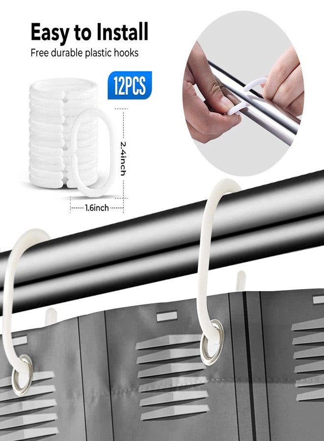 Semtomn Shower Curtain Sports Locker Room Fitness School Gym 72"x72" Home Decor Waterproof Bath Bathroom Curtain Set with Hooks - Image 4
