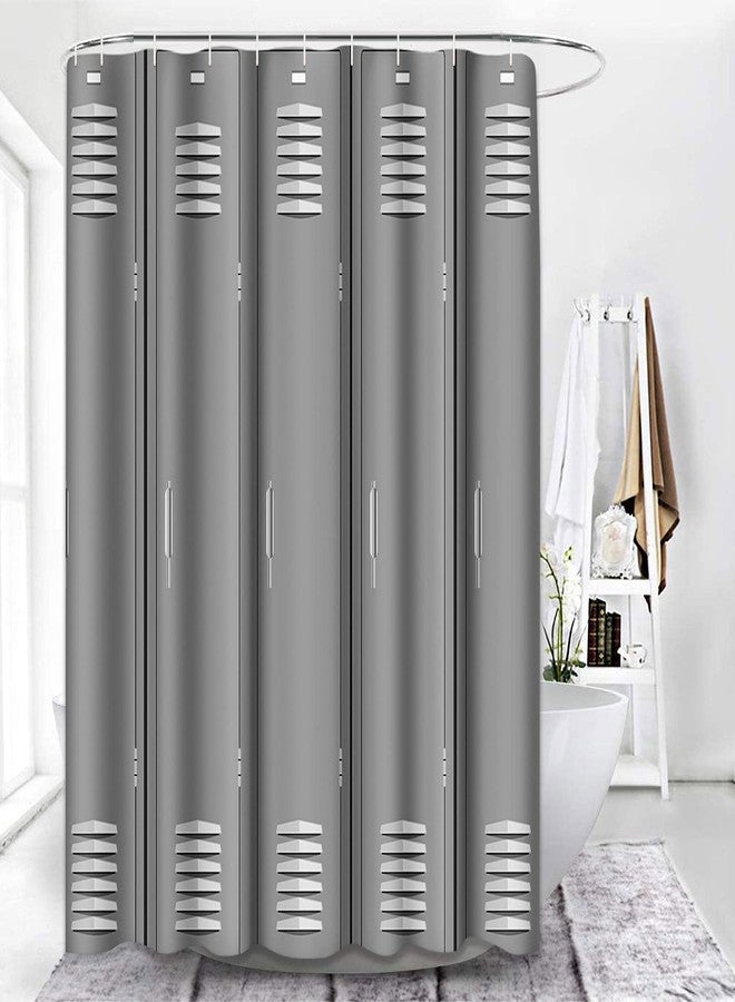 Semtomn Shower Curtain Sports Locker Room Fitness School Gym 72"x72" Home Decor Waterproof Bath Bathroom Curtain Set with Hooks - Image 2