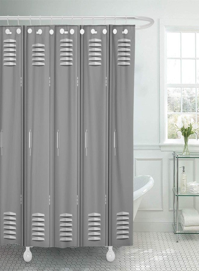 Semtomn Shower Curtain Sports Locker Room Fitness School Gym 72"x72" Home Decor Waterproof Bath Bathroom Curtain Set with Hooks - Image 1