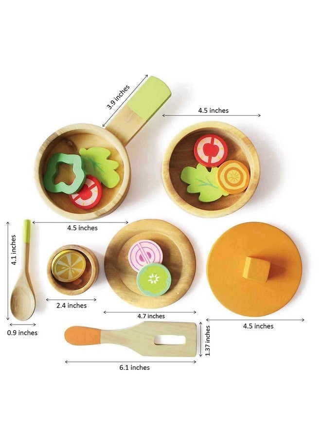 Shumee Wooden Cooking Set For Lil Chef'S- 16 Pieces (3 Years+) | Multicolor | Eco Friendly | Safe & Non Toxic | No Plastic - Image 2