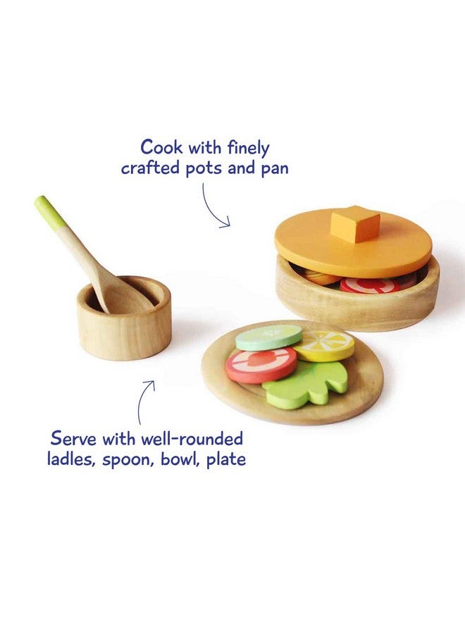 Shumee Wooden Cooking Set For Lil Chef'S- 16 Pieces (3 Years+) | Multicolor | Eco Friendly | Safe & Non Toxic | No Plastic - Image 3