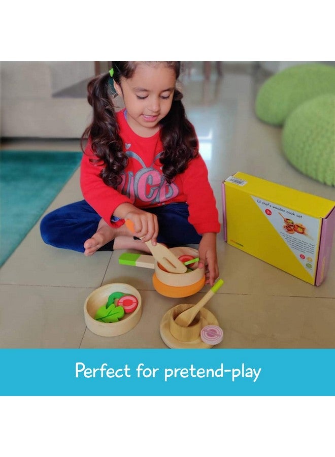 Shumee Wooden Cooking Set For Lil Chef'S- 16 Pieces (3 Years+) | Multicolor | Eco Friendly | Safe & Non Toxic | No Plastic - Image 5