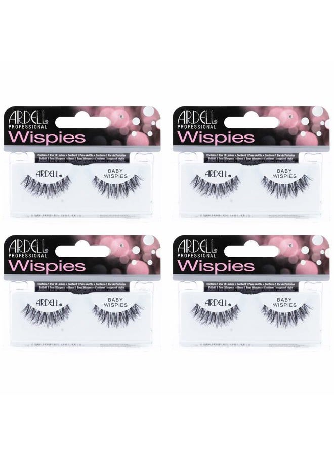 ARDELL False Eyelashes Baby Wispies - Black, Natural Look, Lightweight, Long-Lasting, Fluffy, Full Lashes, 4 Pack - Image 1