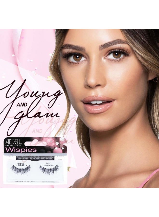 ARDELL False Eyelashes Baby Wispies - Black, Natural Look, Lightweight, Long-Lasting, Fluffy, Full Lashes, 4 Pack - Image 2