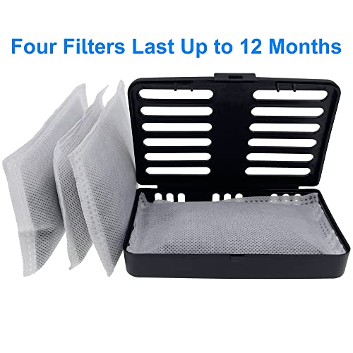 ShuRex Activated Charcoal Odor Absorbing Filter Refill Deodorizer Compatible with iTouchless Trash Cans 8 Gallon and Larger (4 Large Filters+ 1 Compartment) (Black) - Image 3