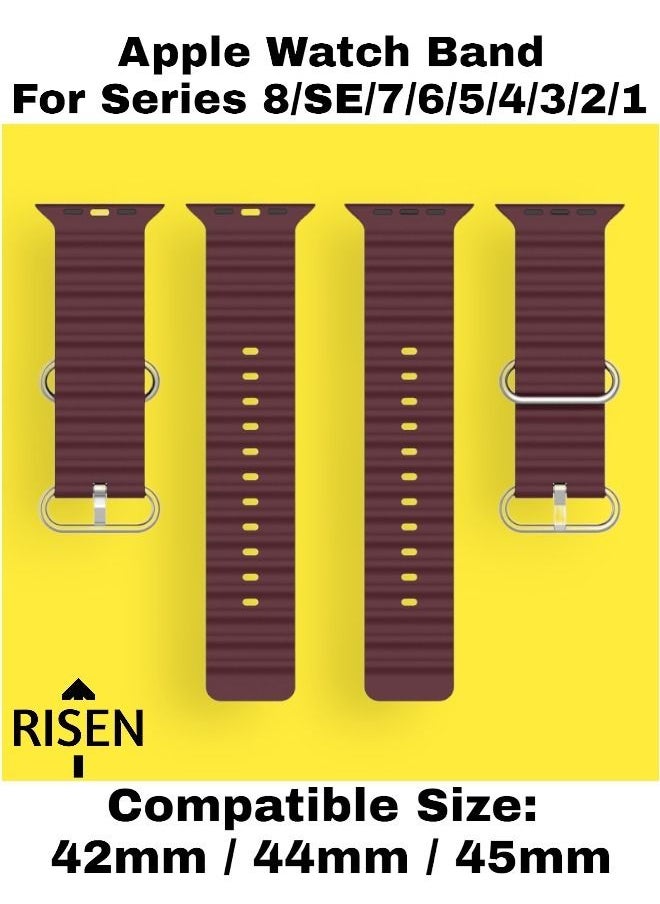Risen Ocean Loop Silicone Strap For iWatch Series 8/SE/7/6/5/4/3/2/1 Replacement Strap For Apple Watch Bands 42mm / 44mm / 45mm  - Image 4