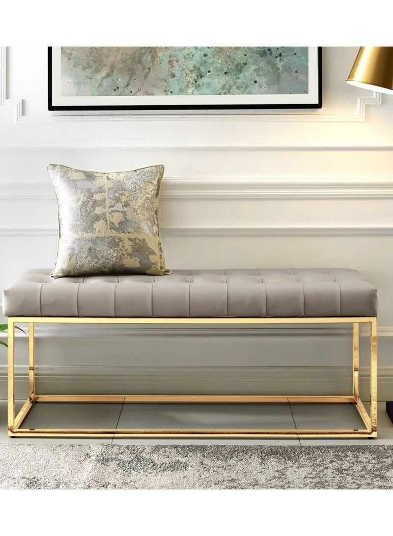 Iron bench - sponge upholstery - velvet fabric