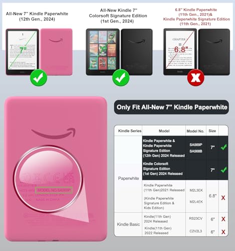 MoKo Case for All-New 7" Kindle Paperwhite (12th Generation-2024) and Kindle Colorsoft Signature Edition 2024 Ultra Thin Clear Flexible Transparent TPU Skin Bumper Back Cover Shell, Clear Glitter - Image 2