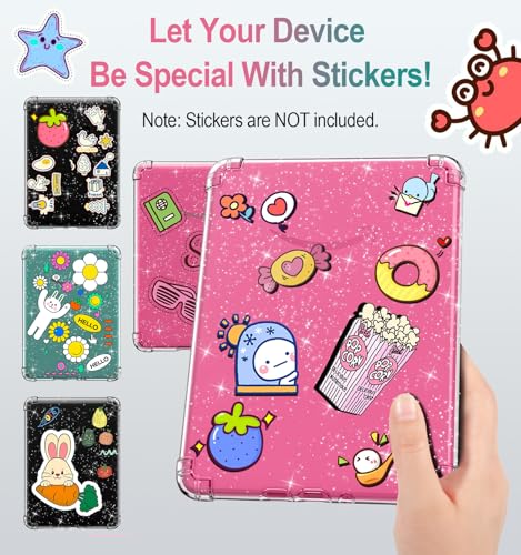 MoKo Case for All-New 7" Kindle Paperwhite (12th Generation-2024) and Kindle Colorsoft Signature Edition 2024 Ultra Thin Clear Flexible Transparent TPU Skin Bumper Back Cover Shell, Clear Glitter - Image 3
