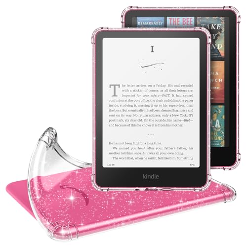 MoKo Case for All-New 7" Kindle Paperwhite (12th Generation-2024) and Kindle Colorsoft Signature Edition 2024 Ultra Thin Clear Flexible Transparent TPU Skin Bumper Back Cover Shell, Clear Glitter - Image 1