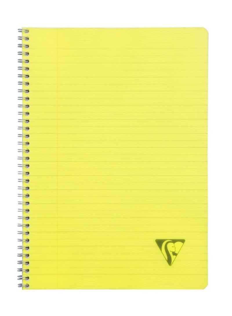 Clairefontaine A4 Size Linicolor Spiral Notebook 100 Pages With Polypropylene Cover Yellow - Image 1