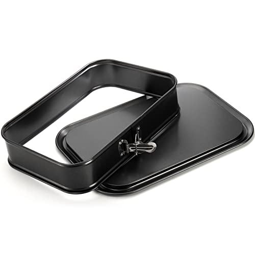 SOUJOY Springform Cake Pan, Non-stick Cheesecake Pan, 14 x 9 Inch Large Rectangle Cake Pan with Removable Bottom, Ice Cream Cake Bakeware, Black - Image 4