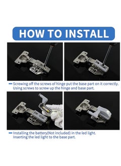 RATSAW 12 حزمة المفصلي LED ضوء الاستشعار الذكية اللمس التعريفي ضوء الخزانة العالمي LED المفصلي ضوء لخزانة المطبخ خزانة خزانة أضواء ليلية  - Image 4