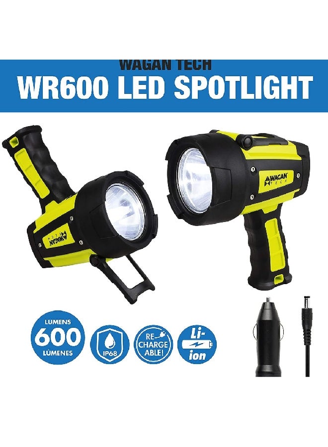 WAGAN Waterproof Design LED Rechargeable Spot Light Yellow and Black 4322 - Image 4