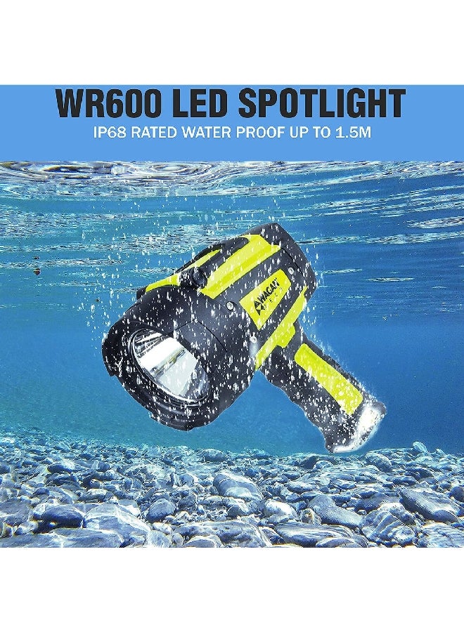 WAGAN Waterproof Design LED Rechargeable Spot Light Yellow and Black 4322 - Image 5