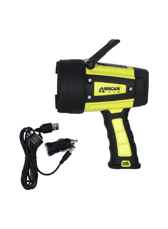 WAGAN Waterproof Design LED Rechargeable Spot Light Yellow and Black 4322 - Image 2