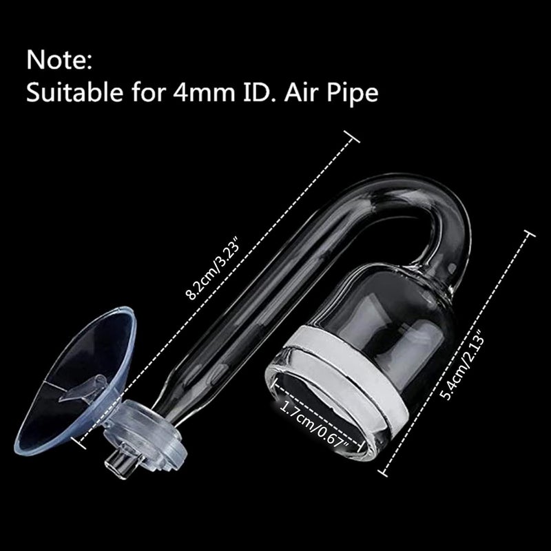CO2 Diffuser Kits U Shape Glass for Aquarium Planted for Tank Creates Rich CO2 Quiet Bubbling Suction Cup Check - Image 3