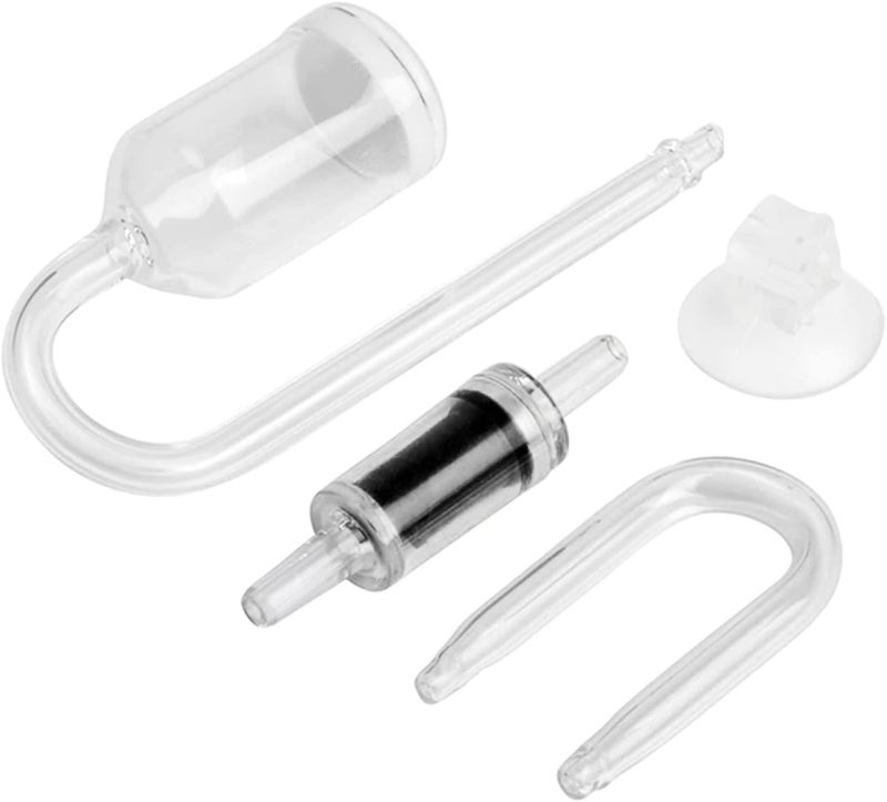 CO2 Diffuser Kits U Shape Glass for Aquarium Planted for Tank Creates Rich CO2 Quiet Bubbling Suction Cup Check - Image 1