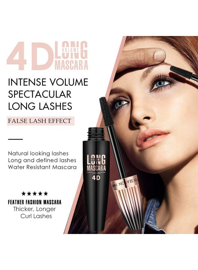 FGHJ 4D Silk Fiber Lash Mascara, Waterproof Long Lasting Mascara Black Volume And Length Natural, Exquisitely Full, Lengthening Thickening Softer Fuller Lashes Amplify Smudgeproof Eyelash Mascara,1 Pack - Image 3