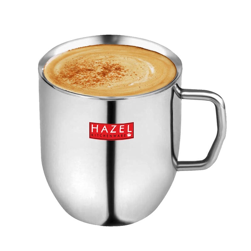 HAZEL Stainless Steel Tea Coffe Cup Set 300 ml Each Steel Mugs for Coffee with Silver Glossy Finish Unbreakable Cups for Tea Ideal for Daily Use Set of 6 - Image 5