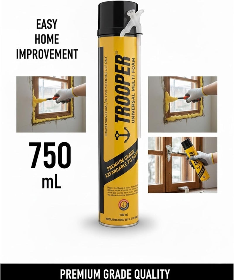 Trooper Premium Expandable Polyurethane PU Insulating Foam Sealant, 750 ML - Image 3