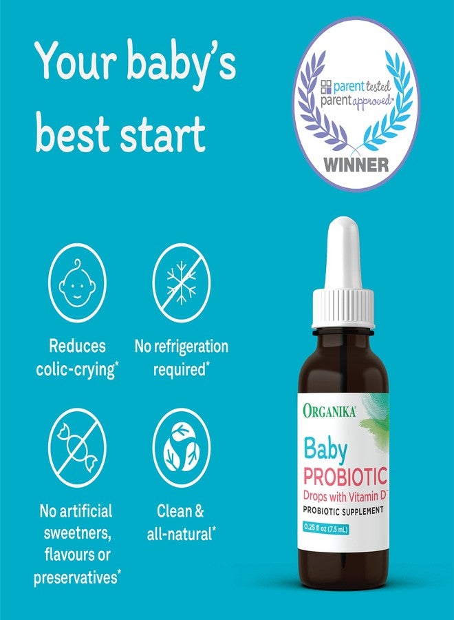 Organika Baby Probiotic Drops with Vitamin D- Soothe Colic, Reduce Fussing, Aid in Growth and Development- 0.25 oz - Image 2