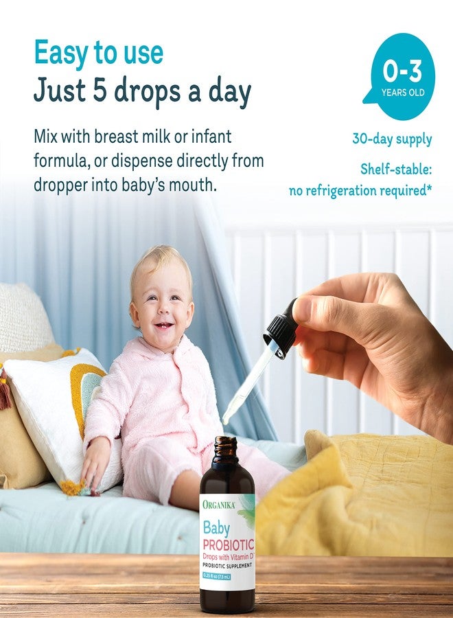 Organika Baby Probiotic Drops with Vitamin D- Soothe Colic, Reduce Fussing, Aid in Growth and Development- 0.25 oz - Image 4