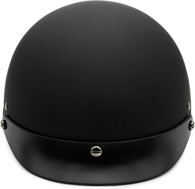 VCAN Cruiser Solid Half Face Motorcycle Helmet - Flat Black - Image 5