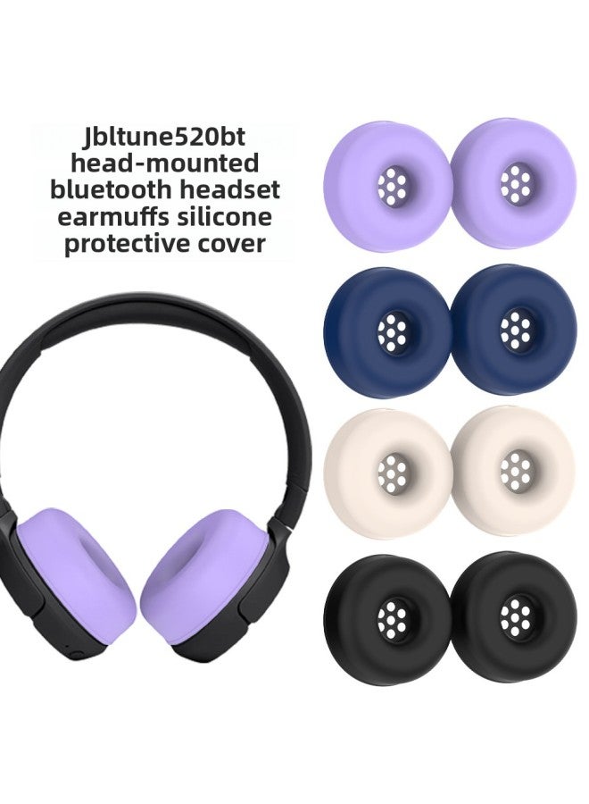 Suitable For JBL Tune 520BT Headset Bluetooth Headset Earmuff Silicone Protective Cover Replacement Anti-fall Soft Case-Color:Off-white-Model:T25  - Image 2