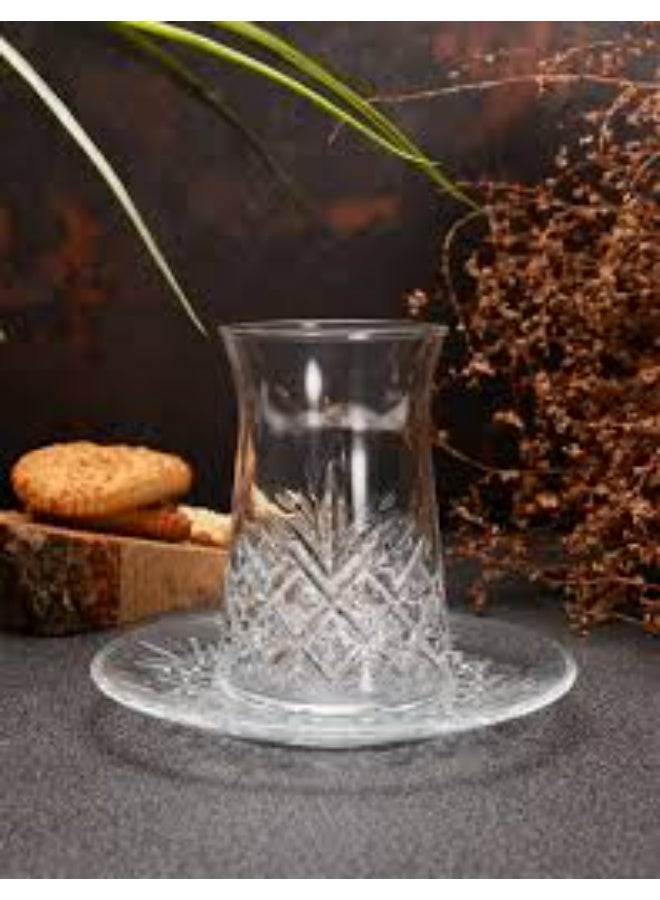 Paşabahçe طقم شاي باساباهتشي الكلاسيكي 160 مل – طقم 12 قطعة من أكواب الشاي والصحون - Image 3