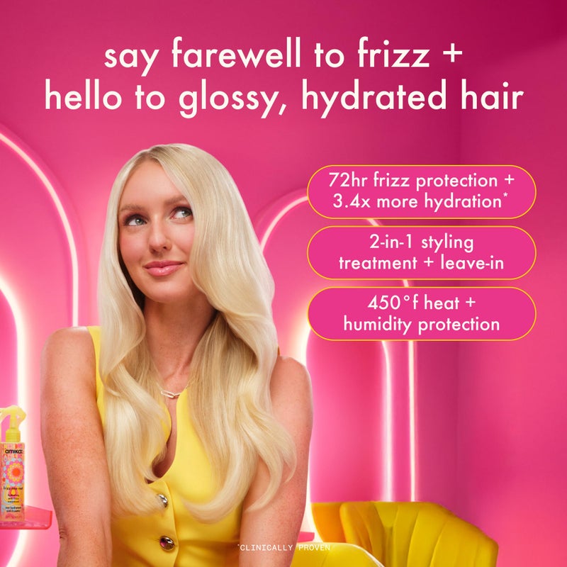 amika frizz-me-not hydrating anti-frizz treatment, 200ml | lightweight hydrating spray for medium to thick coarse hair types 2a-4c, humidity + heat protection, smooth frizz for up to 72 hours - Image 2
