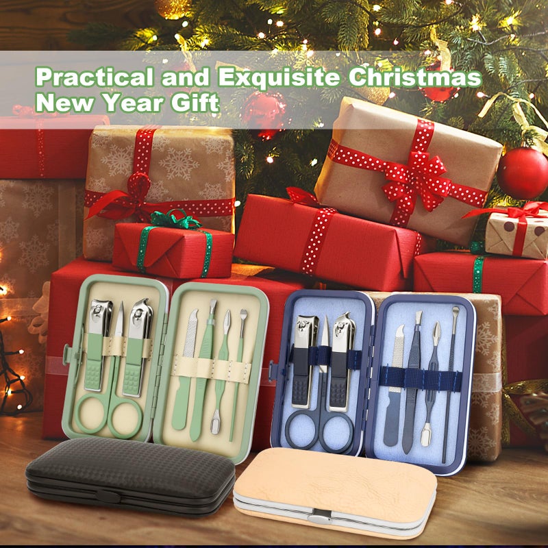 LifHap Manicure Set-Stainless Steel Nail Care Set-Professional 7 in 1 Ingrown Toenail Clipper Grooming Tool-Pedicure Kit & Toe Nail Cutter-Thick Nail Scissors Toiletries with Cuticle Trimmer (Green) - Image 2