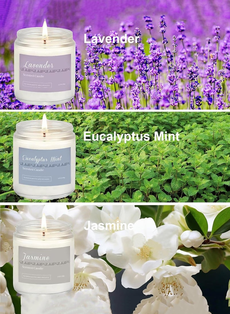 مس تيارا مجموعة من 6 شموع منزلية برائحة العلاج العطري، مجموعة هدايا للنساء، شمعة لافندر، شمع الصويا الطبيعي، مجموعة شموع طويلة الأمد، هدايا لأعياد الميلاد، عيد الحب، رمضان، هدية الذكرى السنوية - Image 2