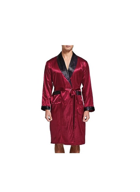 Men's satin robe and shorts set