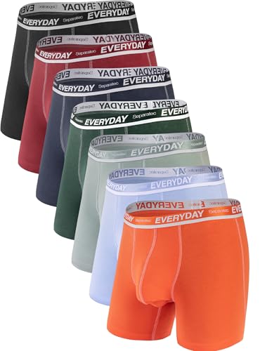 Separatec Cotton Dual Pouch Mens Underwear Comfortable Soft Breathable Everyday Boxer Briefs for men 7 PackXXL Assorted Colors