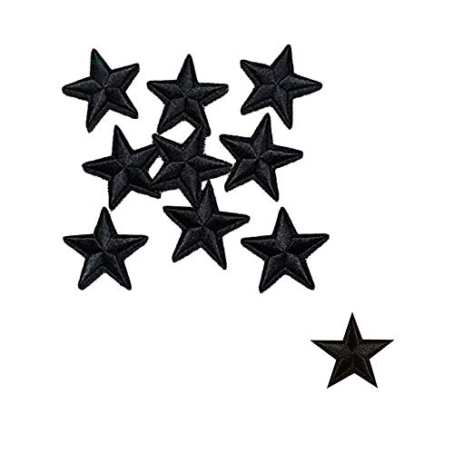 Eforlike 20Pcs Black Star Patches Iron on/Sew on Patches Embroidered Motif Badge Applique Patch for Clothing Jeans T-Shirt - Image 1