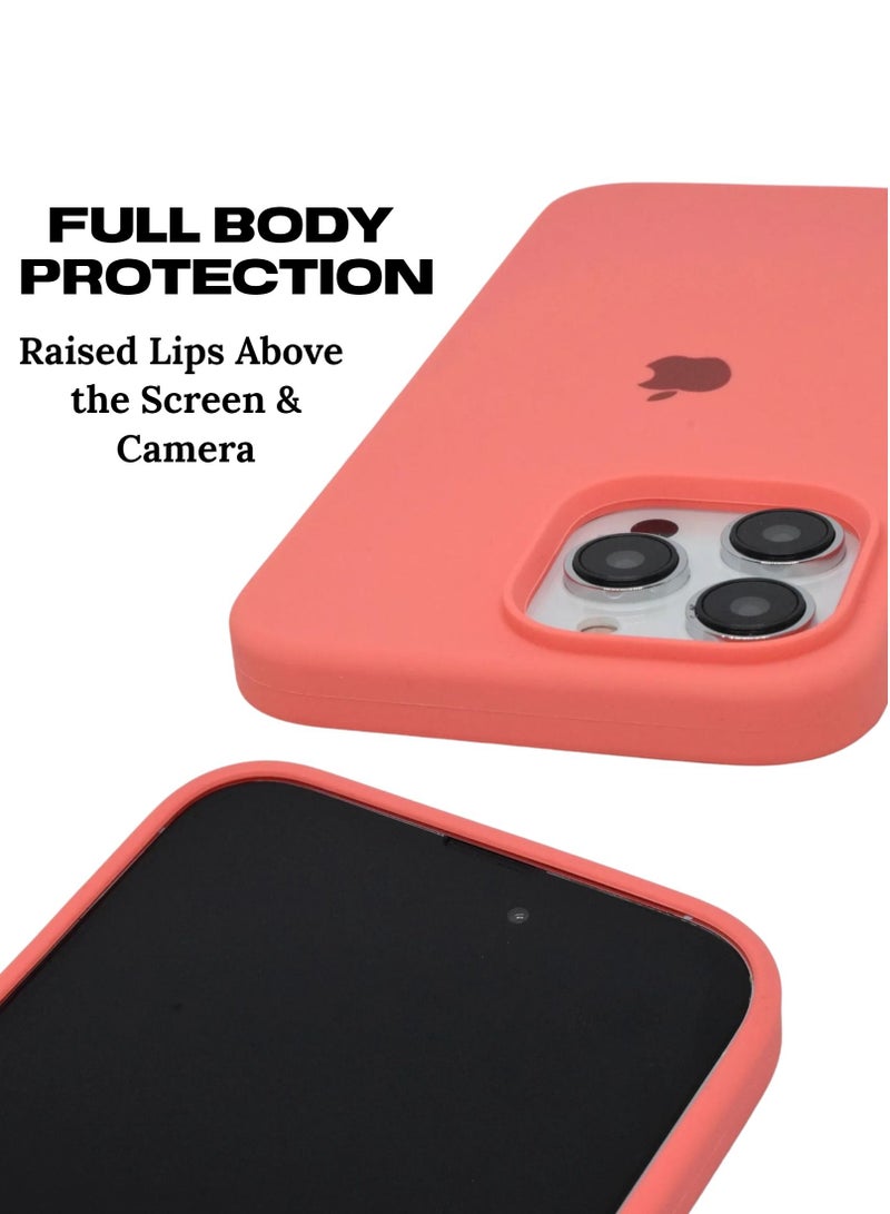 جراب iPhone 14 Pro غطاء واقٍ من السيليكون الناعم الحريري مع بطانة داخلية من الألياف الدقيقة - Image 3