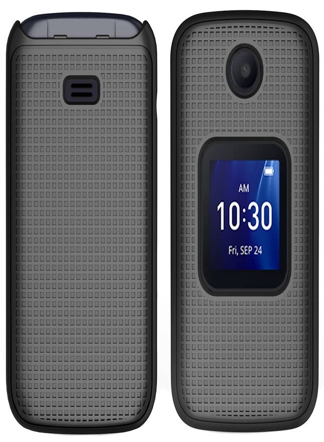 نيكيد سيل فون جراب بمشبك لهاتف Go Flip 4 / TCL FLIP Pro، غطاء Nakedcellphone الصلب النحيف، وحامل حزام الخصر [دوار/بآلية تروس] لهواتف Alcatel 4056W، 4056L، 4056Z، 4056V - أسود - Image 4